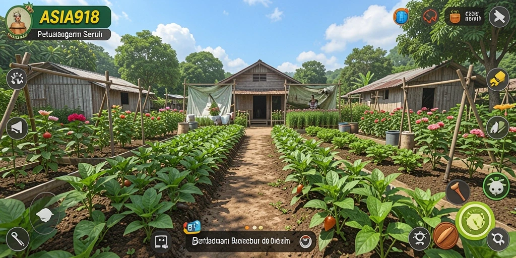 Tampilan gameplay ASIA918 yang menarik dengan ladang yang subur.
