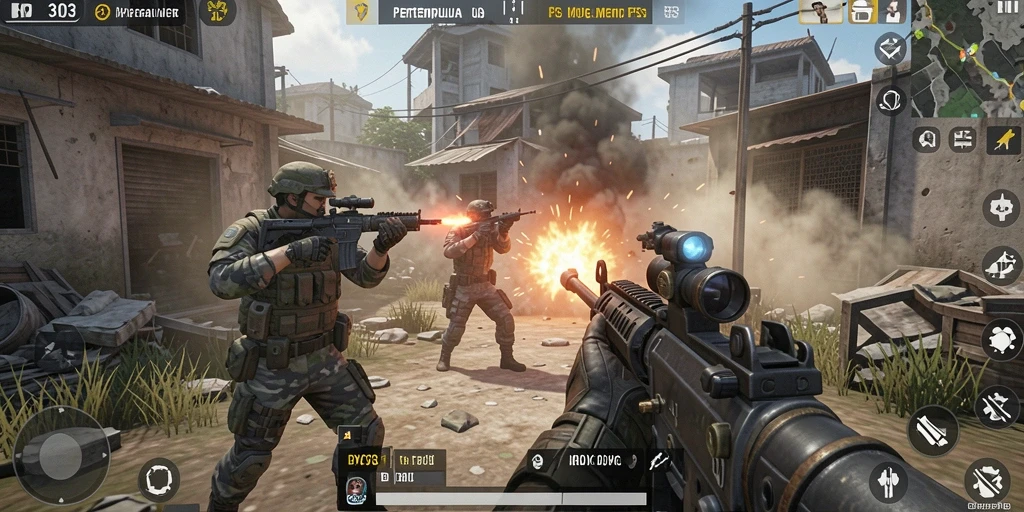 Gameplay mendebarkan dari BOY303 dalam aksi pertempuran FPS.