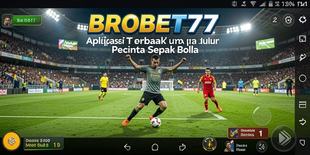 Screenshot gameplay BROBET77 yang menampilkan aksi sepak bola seru.