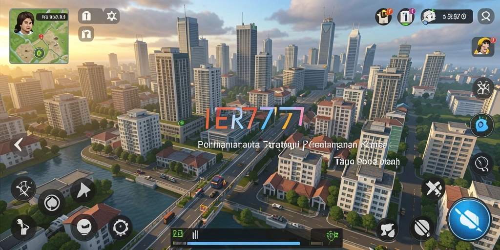 Tampilan menarik dari gameplay ER777 dengan strategi pembangunan kota.