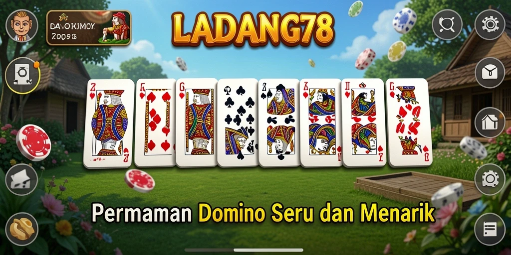 Tangkapan layar gameplay Domino di LADANG78 dengan grafis menarik.