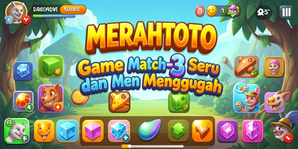 Tampilan gameplay MERAHTOTO yang penuh warna dan menarik.