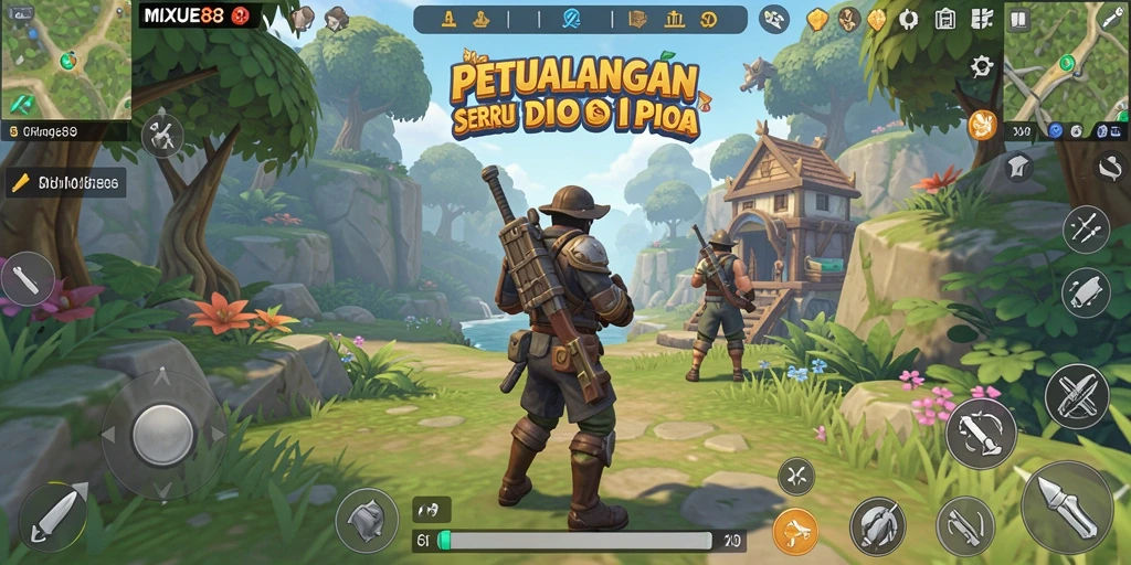 Gameplay seru MIXUE88 yang menampilkan petualangan di dunia terbuka.