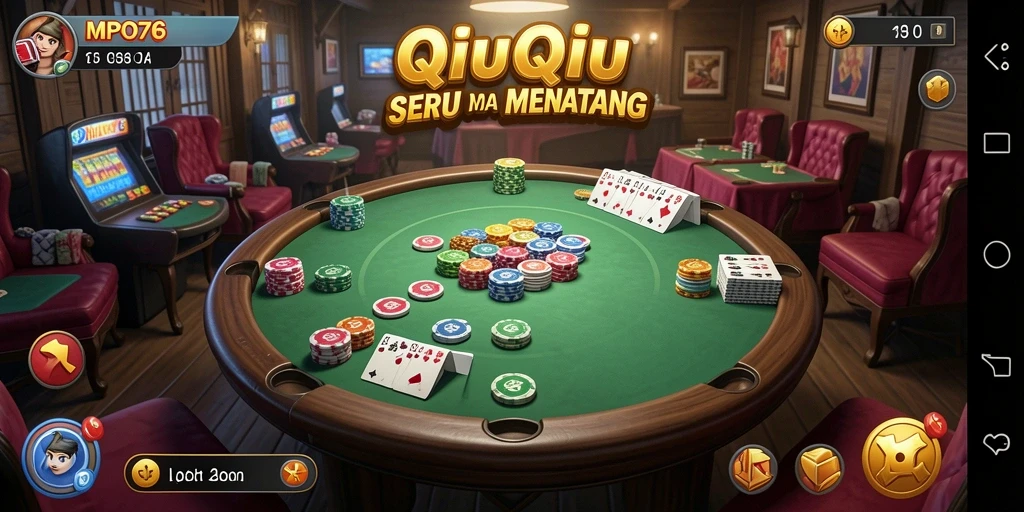 Tampilan gameplay seru dari MPO76 yang menampilkan suasana QiuQiu.