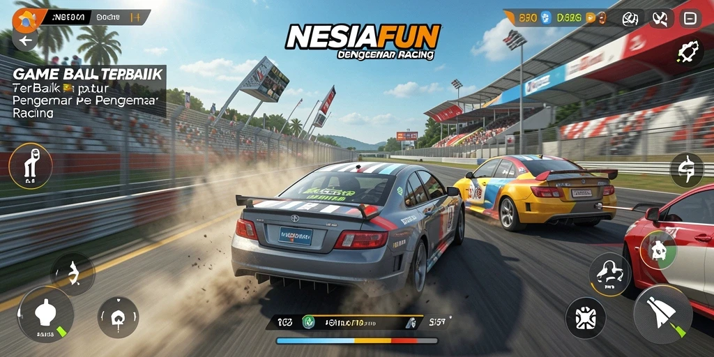 Gameplay Racing yang mendebarkan dan penuh tantangan di NESIAFUN.