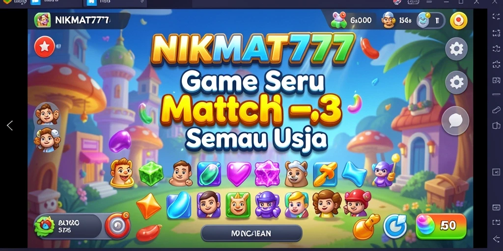 Tampilan gameplay seru NIKMAT777 saat mencocokkan elemen.