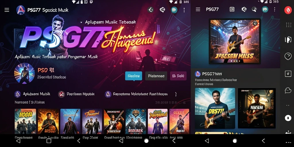 Screenshot gameplay PSG77 saat pengguna bernyanyi karaoke dengan lirik di layar.