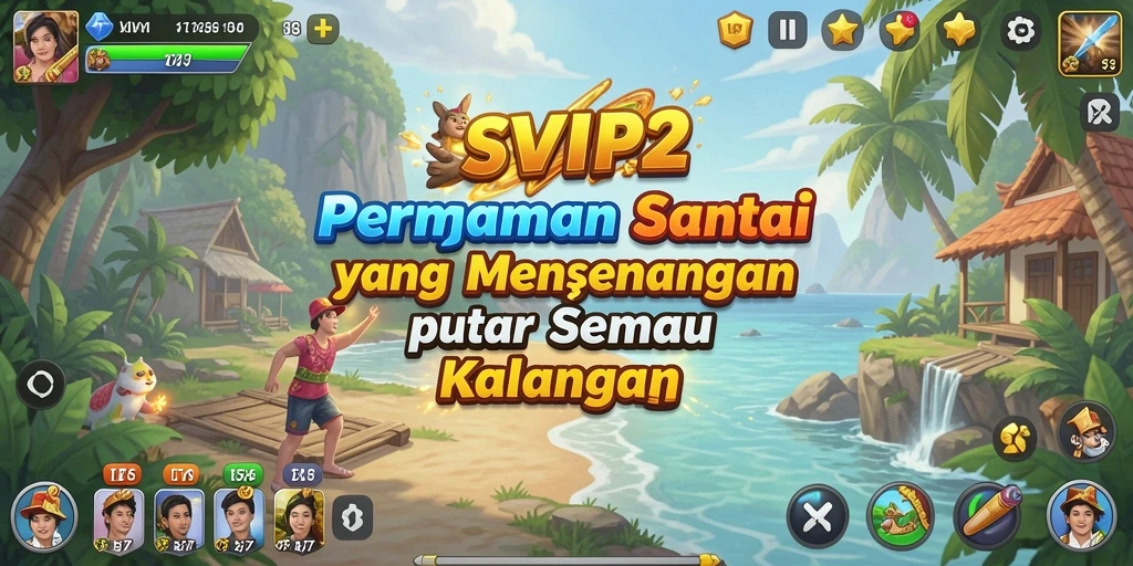 Tampilan gameplay SVIP2 yang cerah dan penuh warna.
