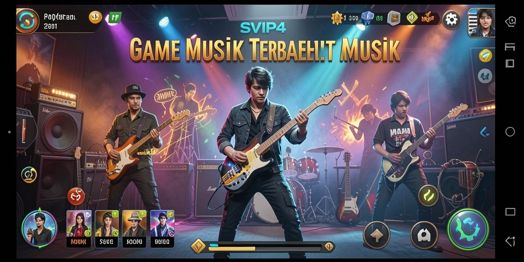 Tampilan gameplay SVIP4 yang memukau dengan beragam lagu.