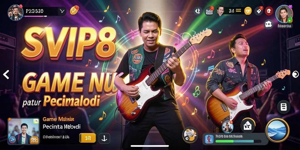 Tampilan gameplay SVIP8 menampilkan interaksi seru dengan musik.