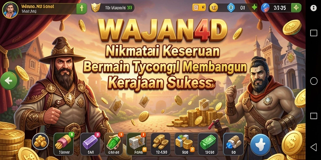 Tampilan gameplay WAJAN4D yang menarik dengan desain Tycoon yang inovatif.